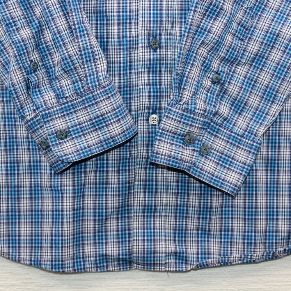Ariat Pro Series 2XL Fitted Long Sleeve Blue Checkered Cowboy Western Shirt - Picture 8 of 12